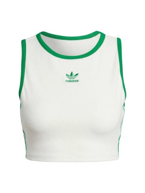 adidas (WMNS) adidas Originals Cropped Tank Top Asia Sizing 'White Green' JH0622