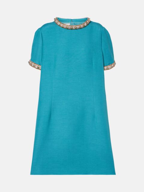 Valentino Wool and silk embellished cocktail dress