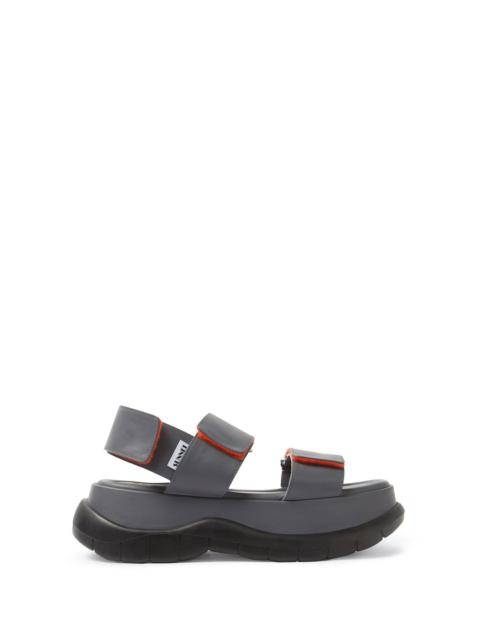 SUNNEI DARK GREY PLATFORM SANDALS