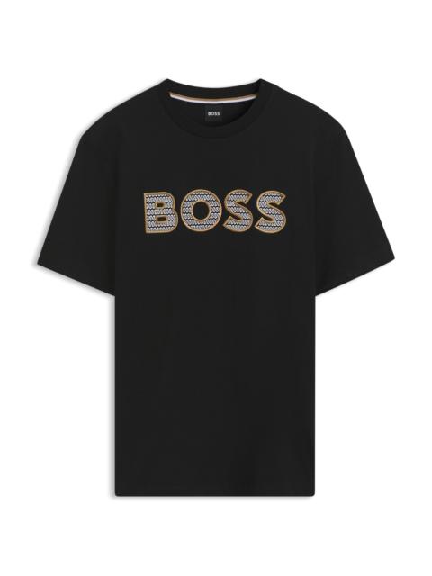 BOSS COTTON-JERSEY T-SHIRT WITH LOGO ARTWORK