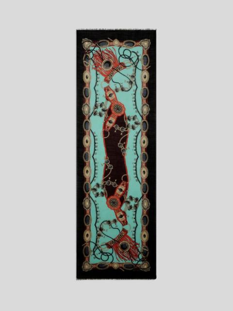Etro WOOL AND CASHMERE SCARF WITH JEWEL MOTIF