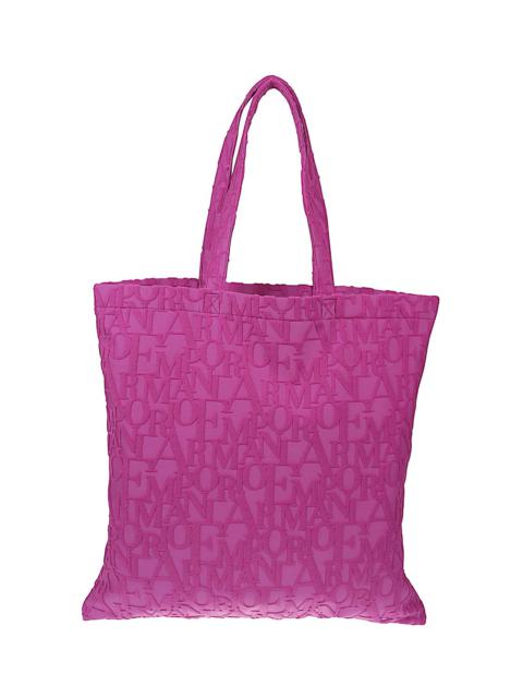 EMPORIO ARMANI Striped beach tote
