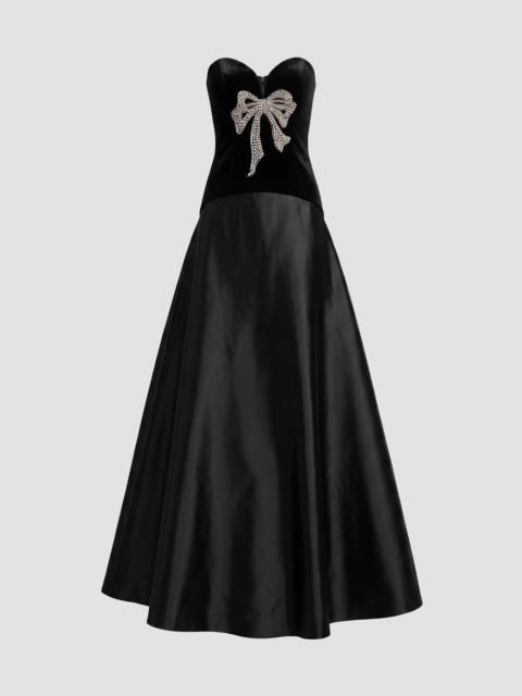 MAC DUGGAL Women's Embellished Bow Mix Media Strapless Gown - Black Gold
