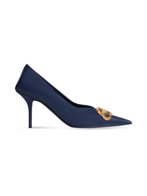 BALENCIAGA Women's Square Knife Bb 80mm Pump  in Navy Blue