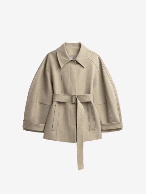 The Frankie Shop Venlo Curve Sleeve Belted Jacket - Beige