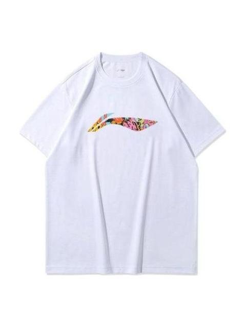 Li-Ning Big Graphic Loose Fit T-shirt 'White Multi' AHSR693-2