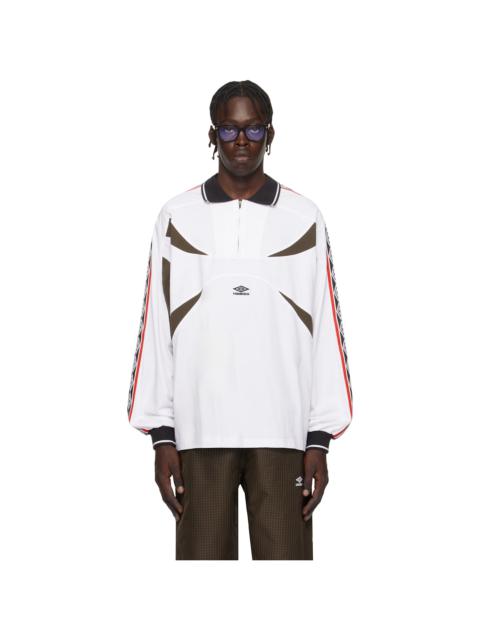 umbro White Taped Polo