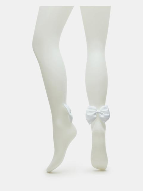 STEVE MADDEN BRIDAL BOW TIGHTS SHEER WHITE