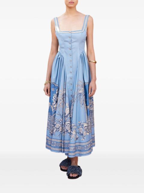 ALÉMAIS Alemais Villa Romantica Buttoned-floral Midi Dress