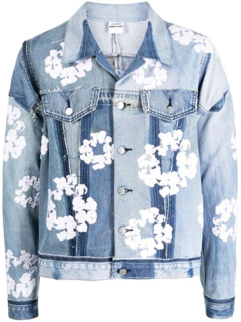 Readymade floral-print patchwork denim jacket