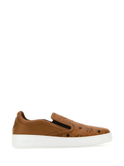 MCM Caramel canvas and leather Terrain slip ons