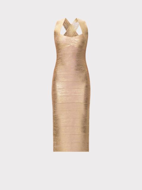 HERVE LEGER THE METALLIC SANDRA DRESS