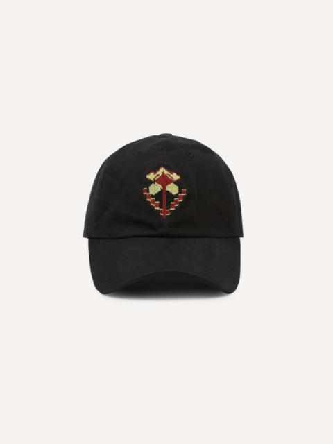Drake's Washed Black Flower Emblem Cotton Baseball Cap