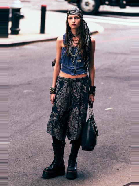 R13 PLEATED JUMBO SHORT WITH ELASTIC WAIST