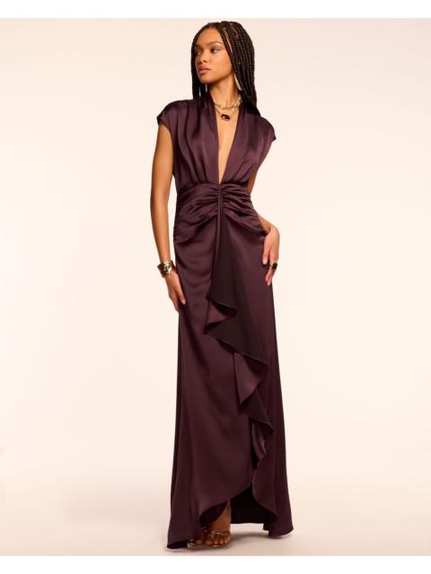 RAMY BROOK Catrin Plunging Draped Gown
