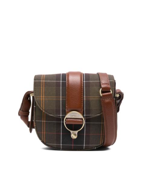 Barbour tartan-pattern buckled satchel bag
