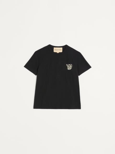 Valentino COTTON T-SHIRT WITH VG PATCH