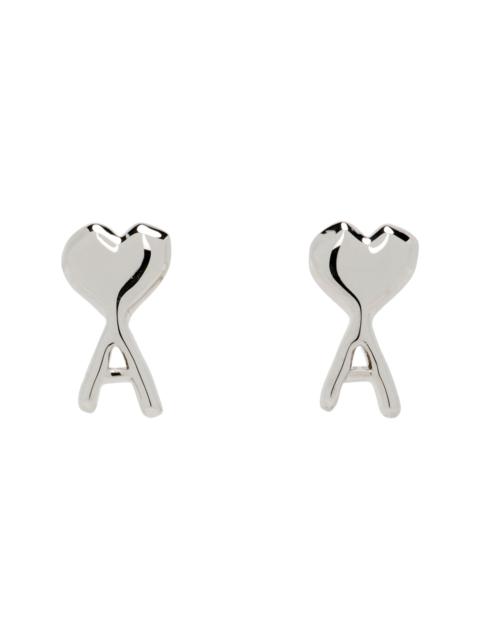 AMI Paris Ami de Coeur Hammered Earrings