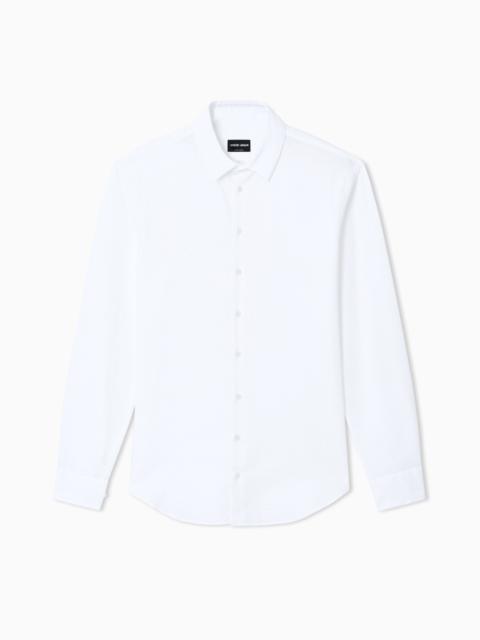 GIORGIO ARMANI Regular-fit cotton-seersucker shirt