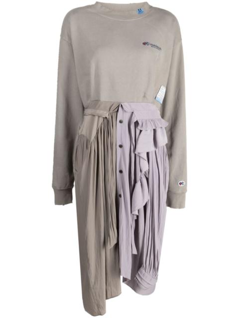 Maison MIHARAYASUHIRO logo-embroidered panelled midi dress