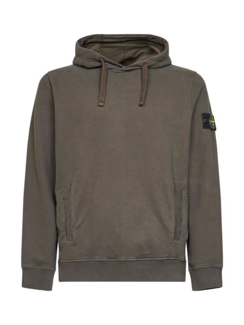 Stone Island Coal grey stretch organic cotton hoodie