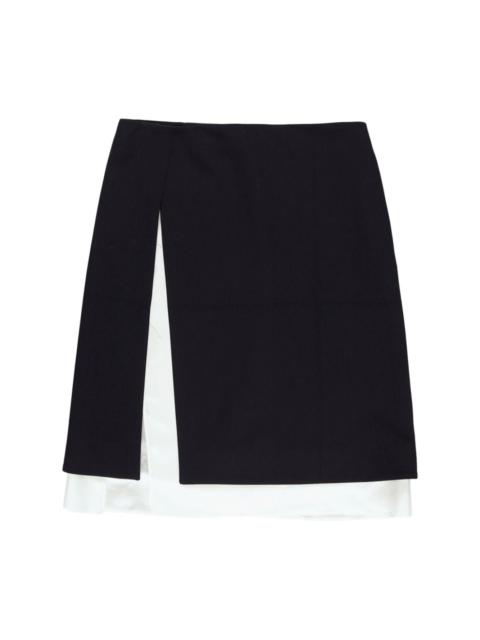 contrasting-border zip-up skirt