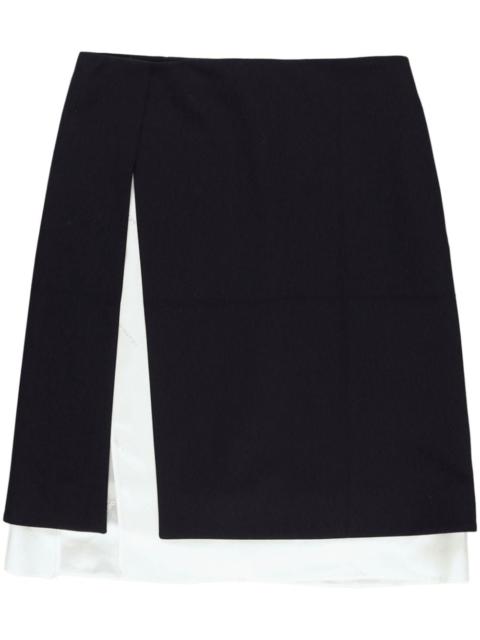 contrasting-border zip-up skirt