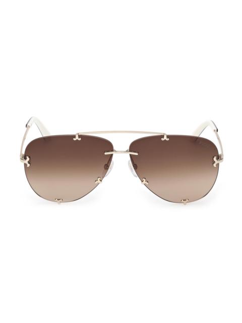 PUCCI Women's 61MM Pilot Sunglasses - Brown Gold