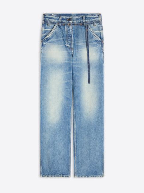 Dries Van Noten BELTED WIDE-LEG DENIM PANTS