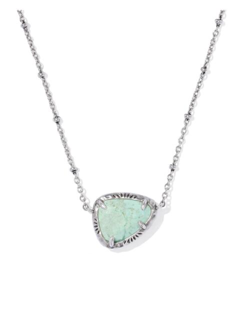 KENDRA SCOTT Jamie Etch Frame Vintage Silver Short Pendant Necklace