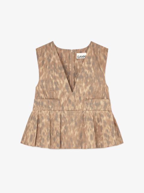 GANNI TOP IN PRINTED COTTON