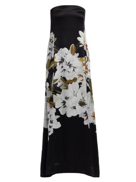 ADAM LIPPES Women's Marais Floral Silk Charmeuse Dress - Black White