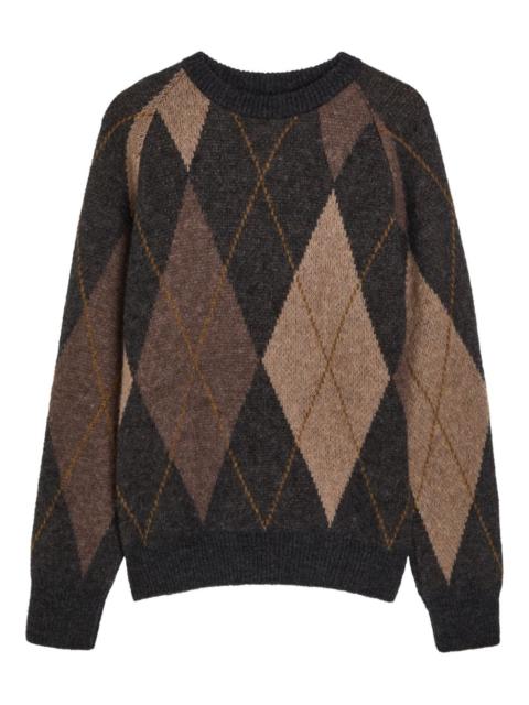Universal Works diamond crew-neck sweater