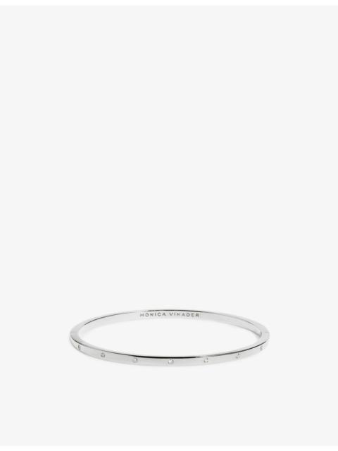 MONICA VINADER Essential Station Bangle Sterling Silver and Lab-Grown Diamond Bangle