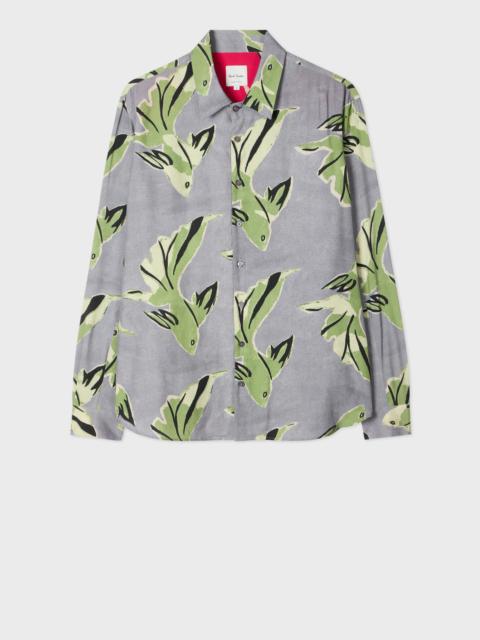 Paul Smith Mauve 'Le Peche Fish' Print Viscose Shirt