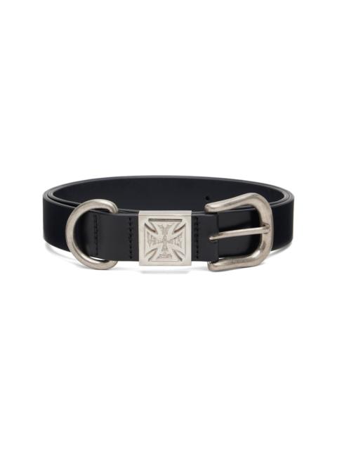 VETEMENTS Black Biker Logo Cross ID Belt