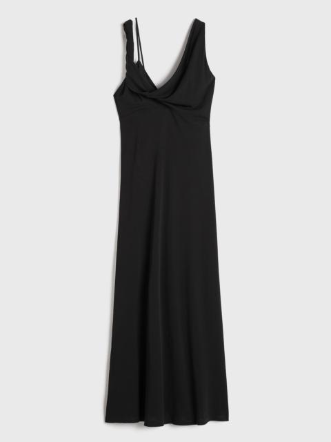 Twist drape dress black