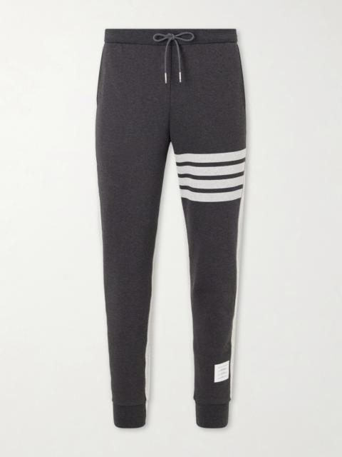 Thom Browne Tapered Striped Cotton-Jersey Sweatpants