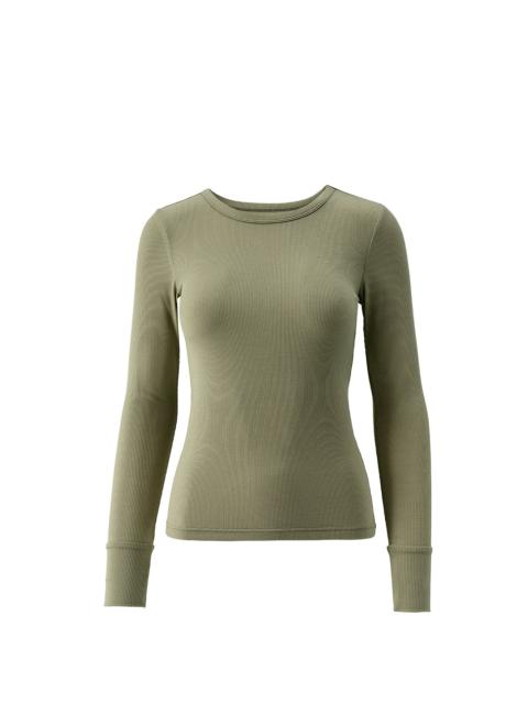 MELISSA ODABASH EXCLUSIVE CHARLIE OLIVE LONG SLEEVE TOP