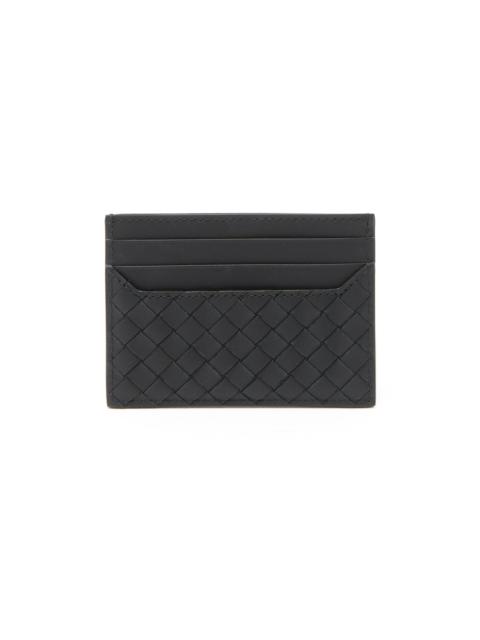 Bottega Veneta Men's Intrecciato Piccolo Leather Card Case - Black Silver