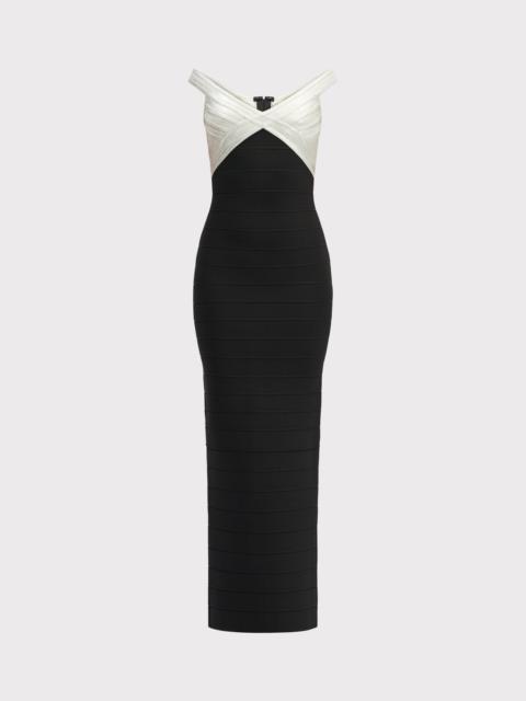 HERVE LEGER THE METALLIC BONNIE GOWN