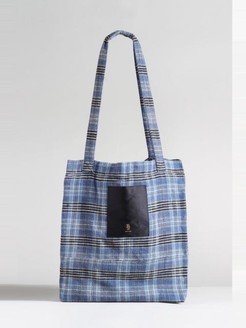 MEDIUM TOTE BAG - BLUE PLAID