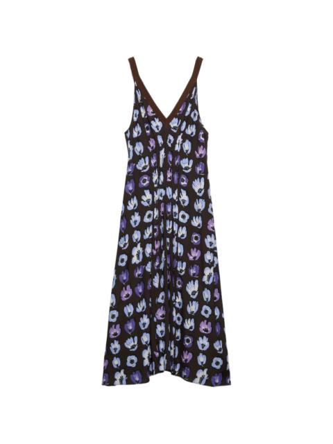 Prada floral-print marocain dress