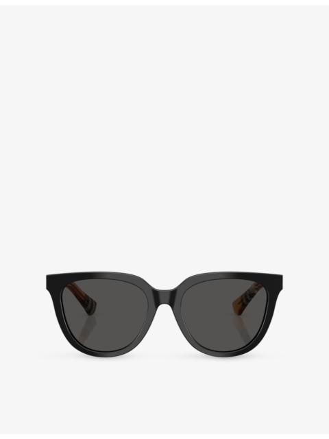 Burberry BE4469 Round-Frame Acetate Sunglasses