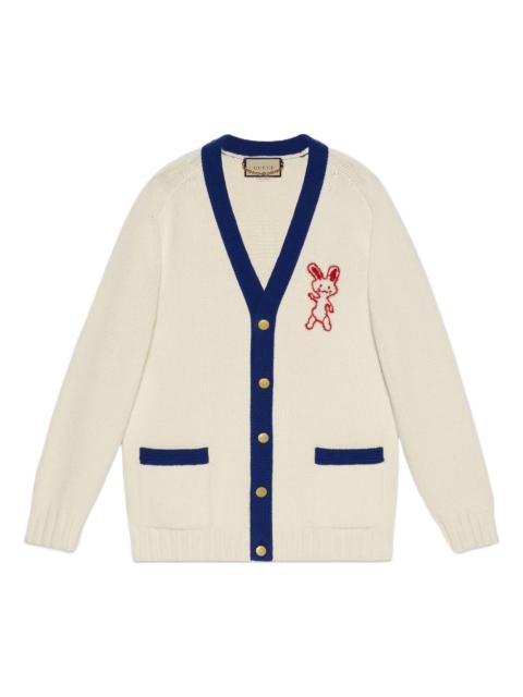 GUCCI Gucci Lunar New Year Wool Cardigan 'Ivory Blue' 724933-XKCW6-9254