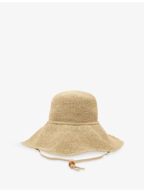 REISS Annetta Beaded-Strap Straw Hat