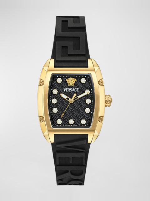 44.8x36mm Versace Dominus Watch with Silicone Strap