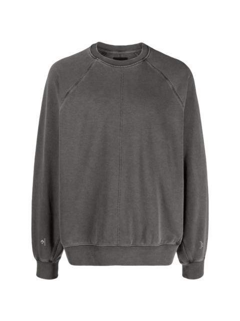 contrast-stitch cotton blend sweatshirt