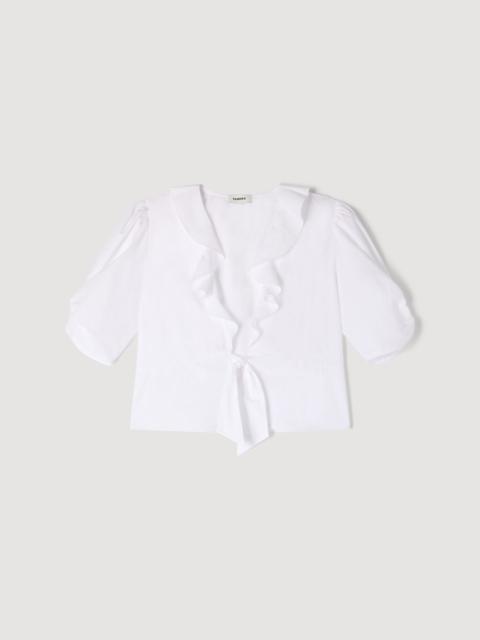 Sandro RUFFLED CROP TOP