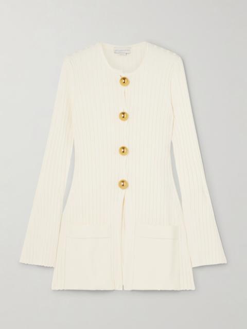 Stella McCartney Ribbed-knit cardigan Ivory